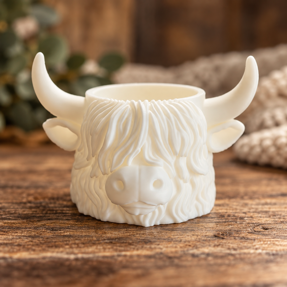Highland cow 3D planter